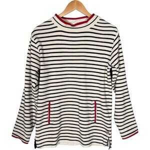 Original Blues 100% Cotton Nautical Striped Sweater Thick Knit Shirt Coastal M